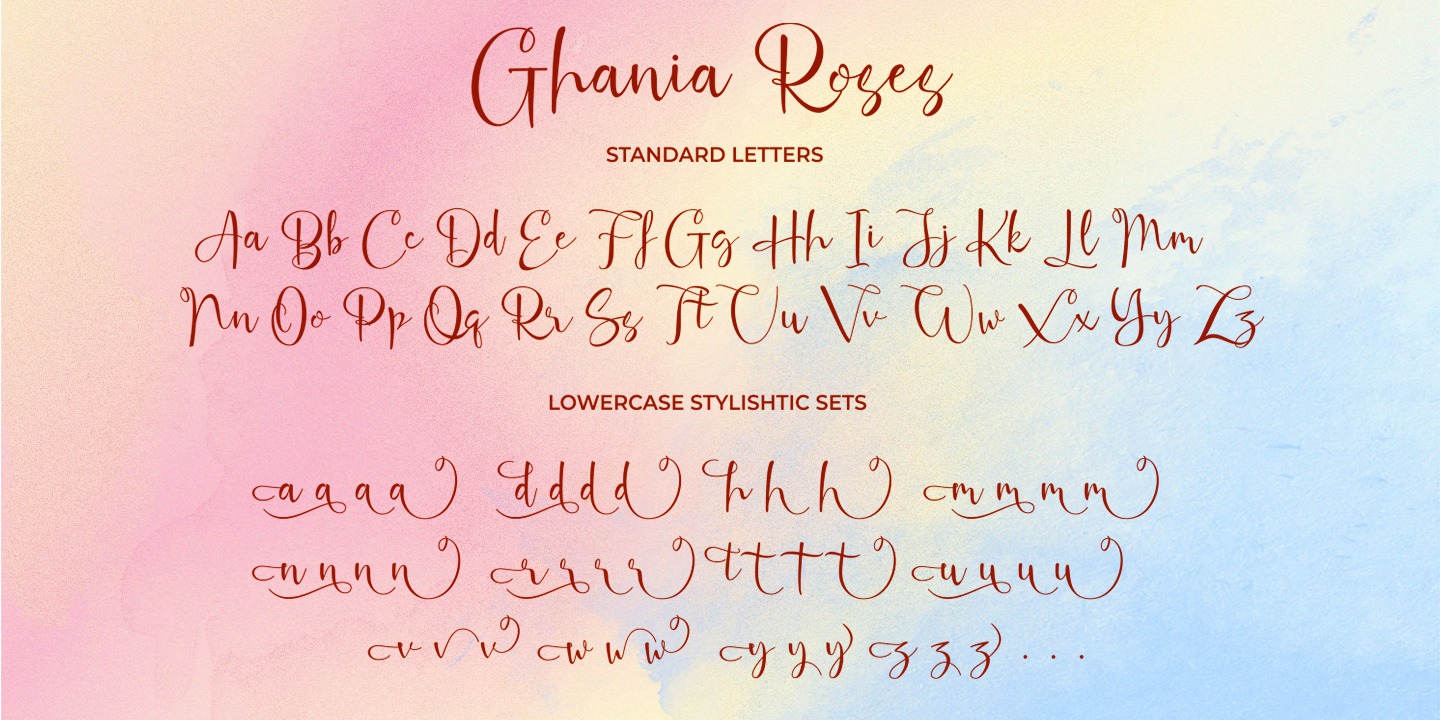 Пример шрифта Ghania Roses #2